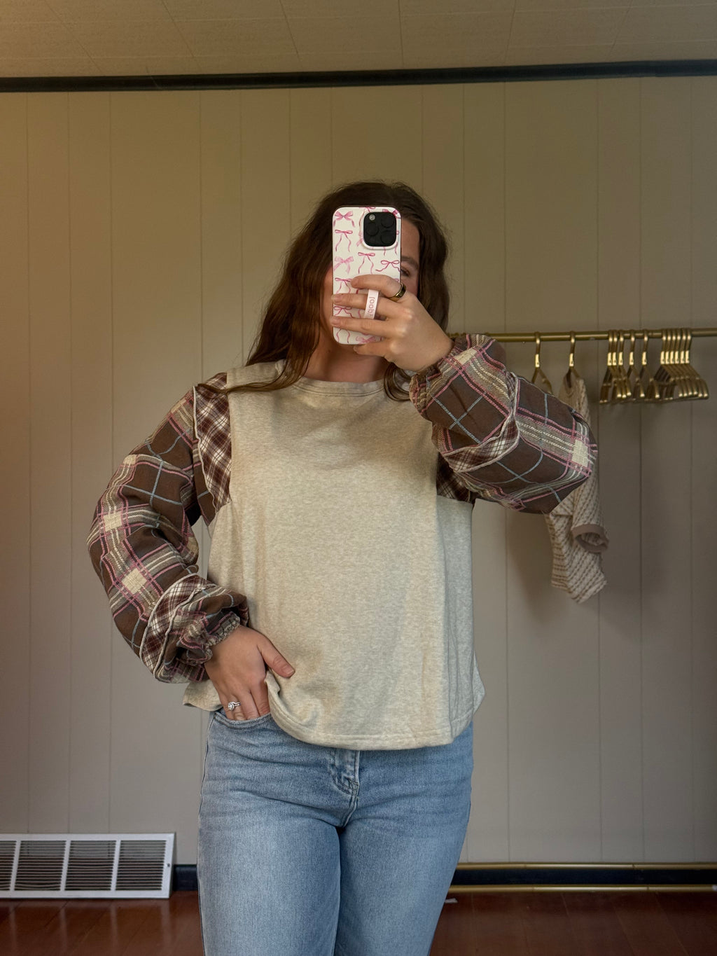 Plaid Patchwork Top