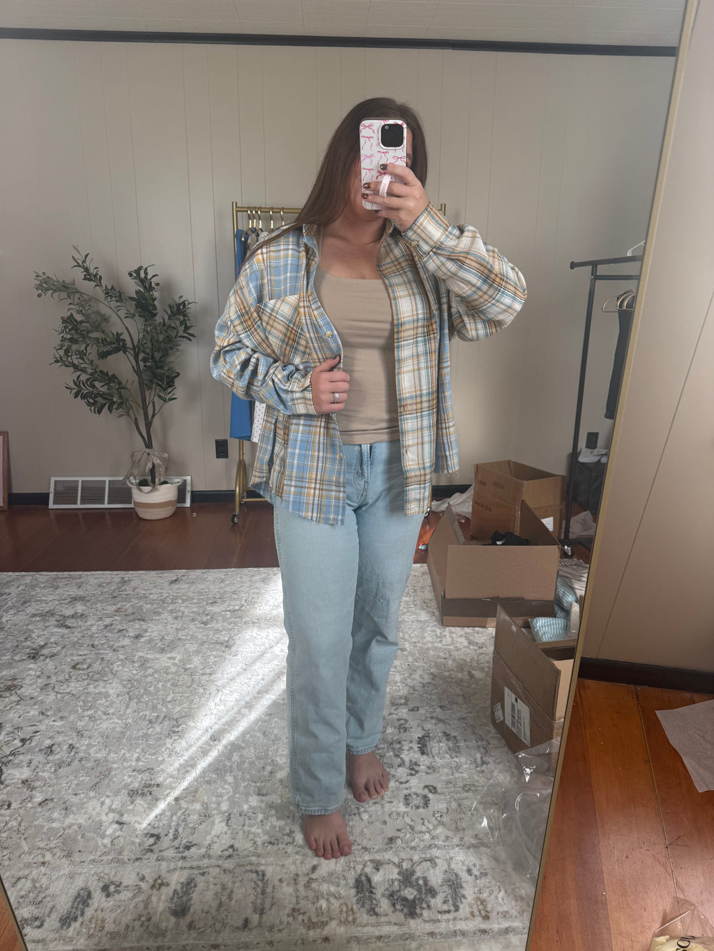 Kamrie Plaid Flannel - Tan