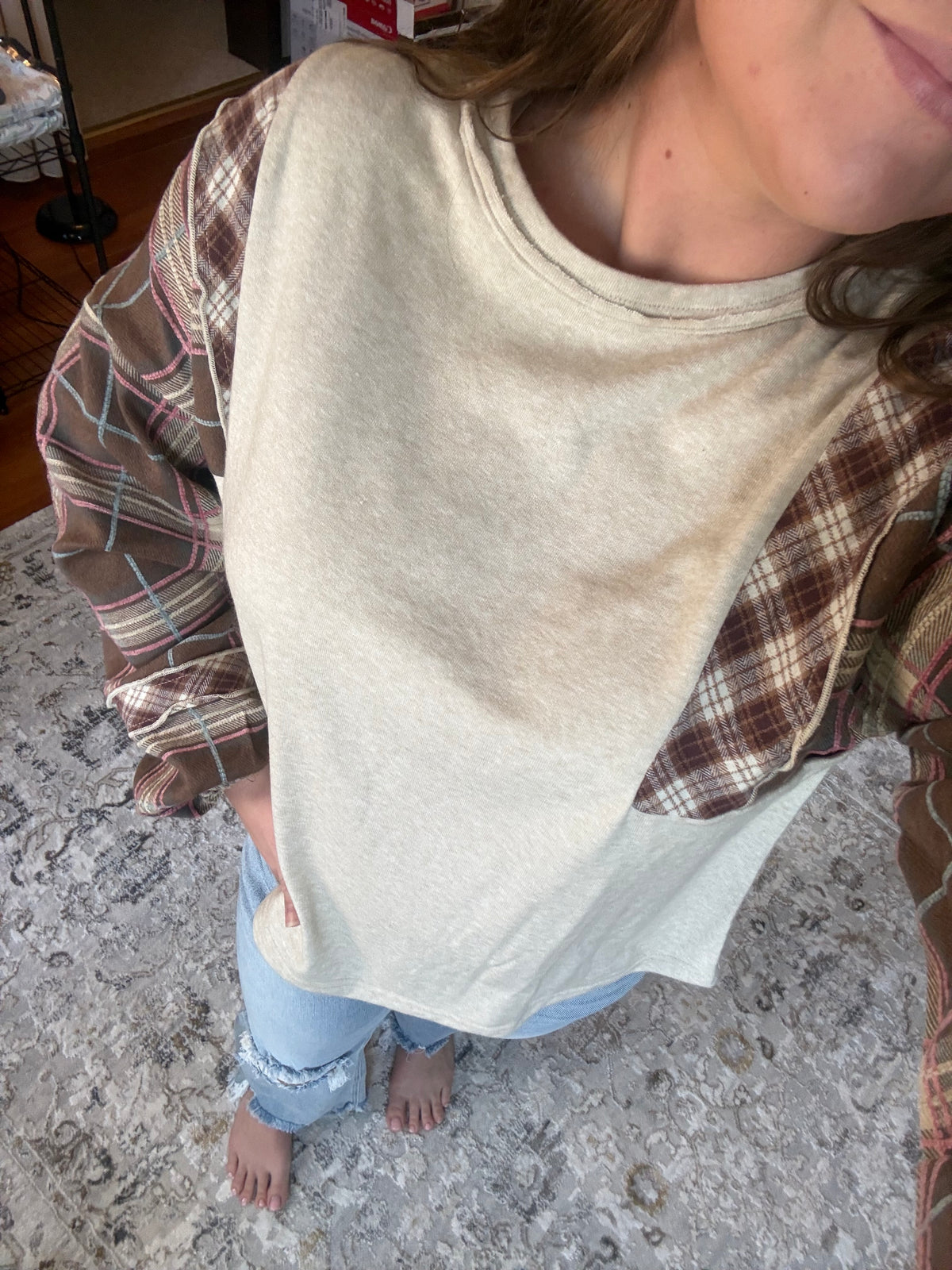 Plaid Patchwork Top