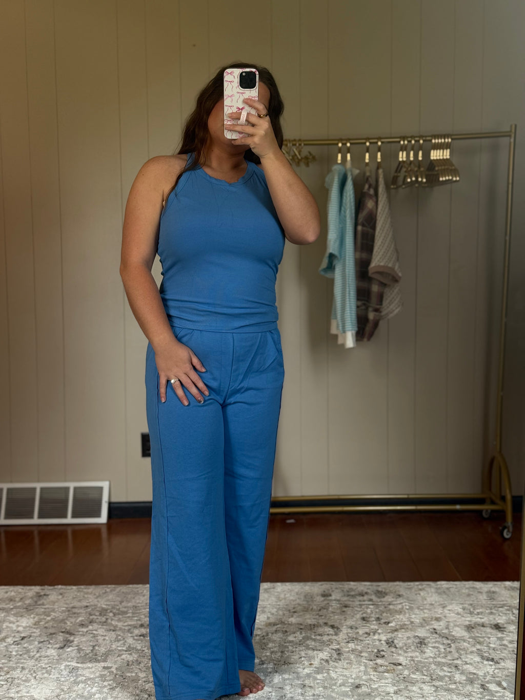 Peyton Ribbed 2-Piece Set - Blue