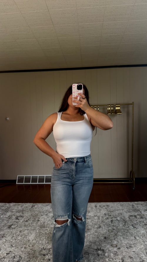 Everyday Double Layered Square Neck Tank - 3 Colors