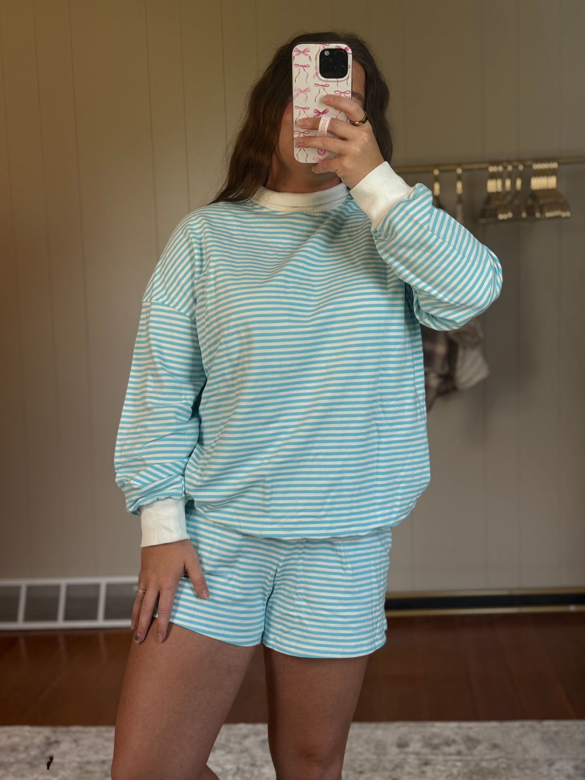Blue Skies Striped Lounge Set