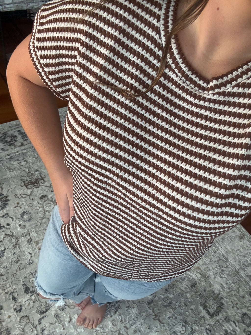 Coffee Striped Top